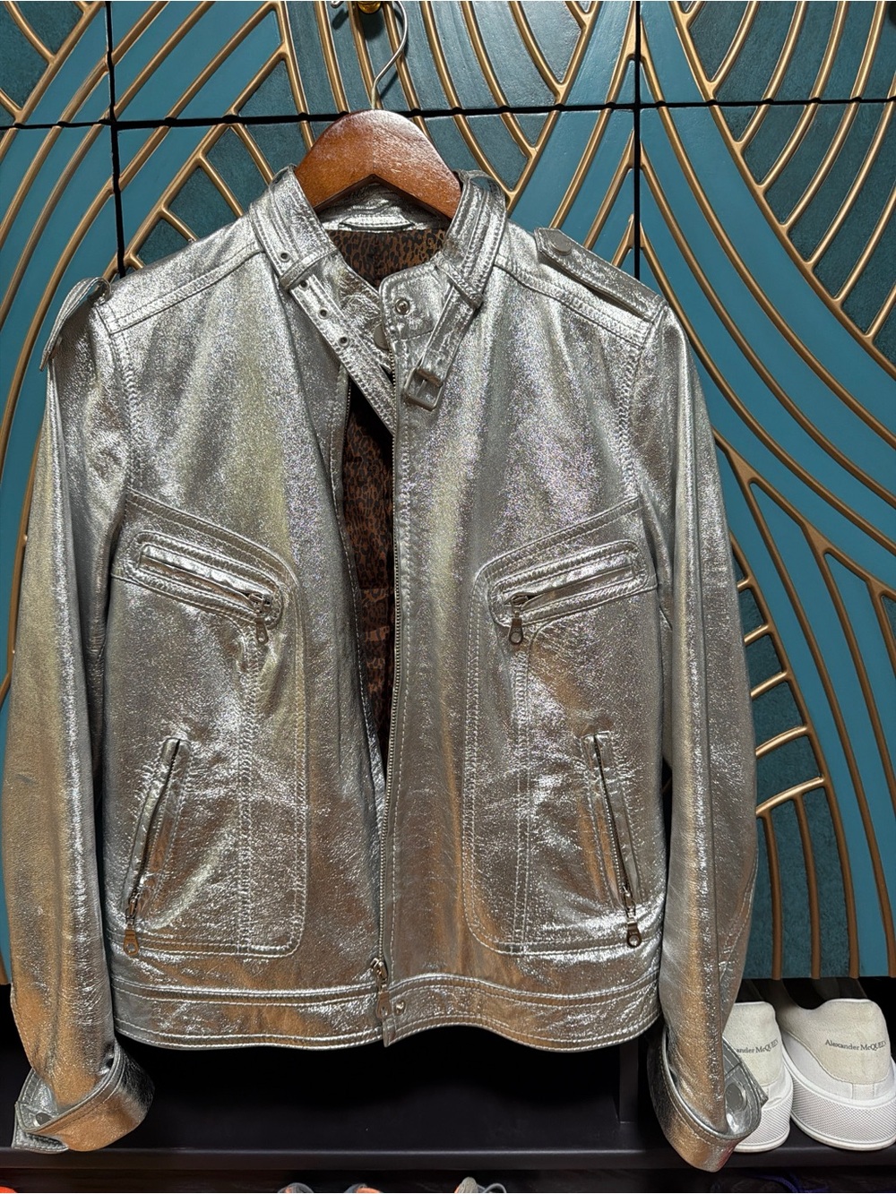 Kenna T Jacket Silver Metallic Jacket, Size M